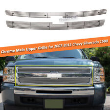 Chrome Billet Grille Combo Grill Insert Fits 2007-2013 Chevy Silverado 1500