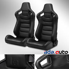 Jdm Reclinable Pvc Main Black Carbon Fiber Style Leather Racing Seats Wslider