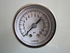 Vdo 1 12 Inch Face Back End Fuel Pressure Gauge - Manual 18 Gas