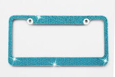 Blue Crystal License Plate Frame 7 Rows Special Bling Offer