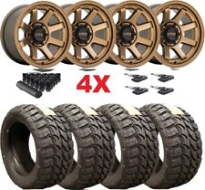 Bronze Kmc Wheels Rims Tires 33 12.50 17 Mt Mud Terrain Block Trail Fuel Method