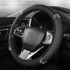 For Nissan 15 Pu Leather Car Steering Wheel Cover Breathable Anti-slip Wrap Us