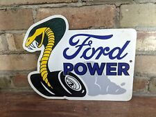 Vintage Old Ford Power Motor Company Shelby Dealership Porcelain Sign 9.5 X 12