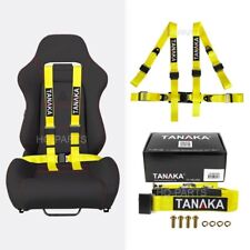 1 X Tanaka Universal Yellow 4 Point Ez Release Buckle Racing Seat Belt Harness
