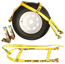 Tow Dolly Demco Wheel Basket Straps With 2 Ratchets For Tie Down Car Carrier