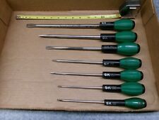 S-k Tools Facom 6-piece Round Green And Black Handle Flat Blade Screwdriver Set