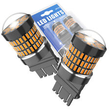 Auimsoco 3157 4157 3057 Led Front Turn Signal Light Bulbs 3000k Amber No Flicker