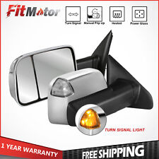 Chrome Power Heated Tow Mirrors For 02-09 Dodge Ram 150025003500 Leftright