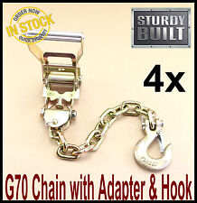 4x Chain Ratchet Strap Tie Down G70 Flatbed Tow Truck Hauler Car Carrier Wrecker