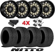 17 Arsenal Black Rhino Sand Wheels Rims Tires 265 70 17 At Nitto Terra Fit Trd