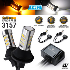 Syneticusa Canbus 3157 Switchback Led Turn Signal Drl Light Bulbs Whiteamber