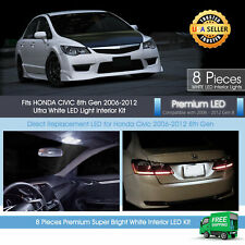 Xenon White Led Interior Premium Lights Package For Honda Civic 2006 - 2012