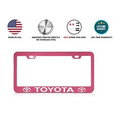 Toyota Stainless Steel Pink License Plate Frame High Quality