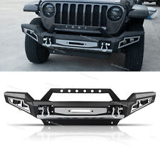 Offroad Front Bumper W Winch Plate Fits 2018-2024 Jeep Wrangler Jl Gladiator Jt