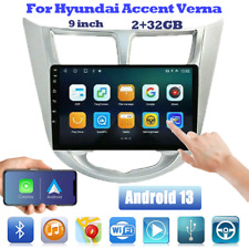 9 For Hyundai Accent Verna Solaris Android 13 Car Radio Gps Nav Carplay Fm Wifi