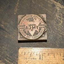 Printing Block Y.m.c.a. 1844 - 1944 Serving With Youth Throughout The World 