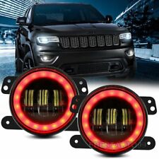 For Jeep Grand Cherokee 2011-2013 4 Inch Red Led Fog Lights Amber Halo Drl