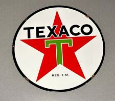 Vintage 24 Texaco Double Sided Dealership Porcelain Sign Car Gas Truck Oil
