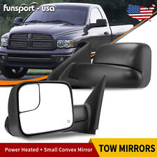Pair Tow Mirrors For Dodge Ram 02-08 150003-08 2500 3500 Flip Up Power Heated