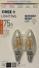 2 Cree 75-watt B11 Clear Soft White Blunt Tip Led Light Bulbs Wcandelabra Base
