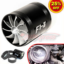 For Honda Supercharger Cold Air Intake Turbo Dual Gas Fuel Saver Fan Bk 2.5-3.0