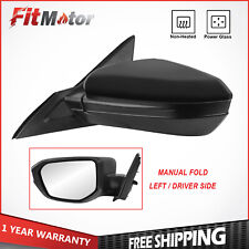 Left Driver Side Power Glass Manual Fold Mirror For 2016-2020 Honda Civic