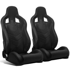 2 X Universal Black Pvc Leather Leftright Jdm Sport Racing Car Seats Sliders