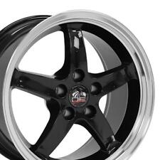 17 Inch Black Machined Rims Set 4 Fit Ford Mustang Cobra R Style
