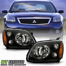 Black 2004-2012 Mitsubishi Galant Headlights Halogen Headlamps 04-12 Leftright