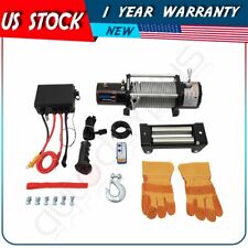 12v 12500lb Electric Winch Towing Trailer Steel Cable Off Road For Jeep Wrangler