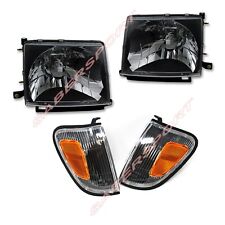 Pair Black Headlights Corner Lights For 1998-2000 Tacoma 4wd And Prerunner