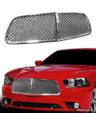 For 2011-2014 Dodge Charger Chrome Luxury Mesh Front Hood Bumper Grille Guard