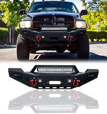 Vijay Steel Front Bumper With Winch Plateled Light For 2002-2005 Dodge Ram 1500