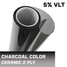 5 Vlt Black Charcoal Color Window Tint Film Nano Ceramic 2 Ply 36 X 15ft.