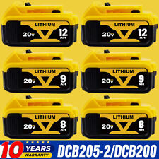 6x Batterycharger 12ah For Dewalt 20v 20 Volt Max Dcb206-2 Dcb205-2 Lithium Ion