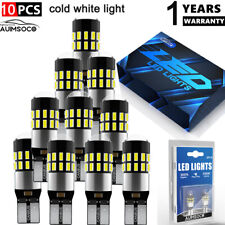 10 Pcs T10 168 194 Led License Plate Light Bulbs Interior Bulbs White 6000k