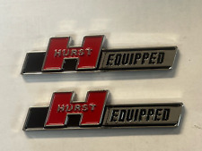 New Hurst Equipped Shifters Vintage Hot Rod Muscle Car Emblems Set Of 2x 3 Red