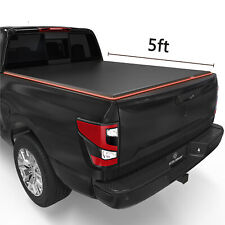 5ft 3-fold Bed Tonneau Cover For 05-24 Nissan Frontier Reflective Strip Style