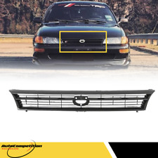 For 1993-1997 Toyota Corolla Front Bumper Hood Grille Jdm Black Crown Logo Grill
