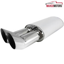 Muffler Exhaust Fits Louddeep Dual Slant 3 Tip Dtm Style Stainless 2.5 Inlet