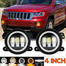 Pair 4 Inch Led Halo Fog Lights Driving Lamps For Jeep Grand Cherokee 2011-2013