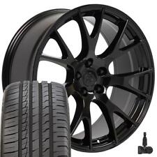 20x9 Gloss Black 2528 Rims 24545 Tires Tpms Set Fits Challenger Charger