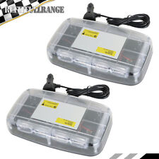Pair Of Amberwhite 48w Emergency Safety Warning Led Roof Top Strobe Lights