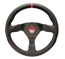 Sparco Steering Wheel R383 Champion Black Leather Red Stiching