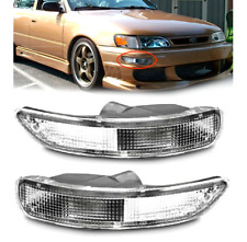 For 1993-1997 Toyota Corolla Front Bumper Light Lamp Clear Chrome Leftright Set