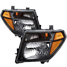 For 2005-2008 Nissan Frontier 05-07 Pathfinder Black Halogen Headlights Lamps
