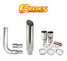 8 Miter Cut Single Stack Stainless Pypes Exhaust Kit For Chevy 2500 3500 Diesel