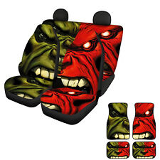 Marvel Hulk 7pcs Car Seat Covers Auto Floor Mats Front Rear Seat Protectors 8