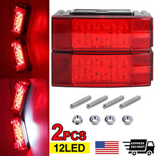 Rectangle Leftright Led Submersible Red Trailer Boat Stud Stop Turn Tail Lights