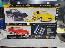 Testors 3 Model Car Kits Set 80 Corvette Firebird Camaro 124 Scale Plastic Gm
